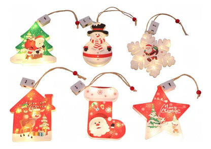 Luces con motivos de Navidad, 6 unidades